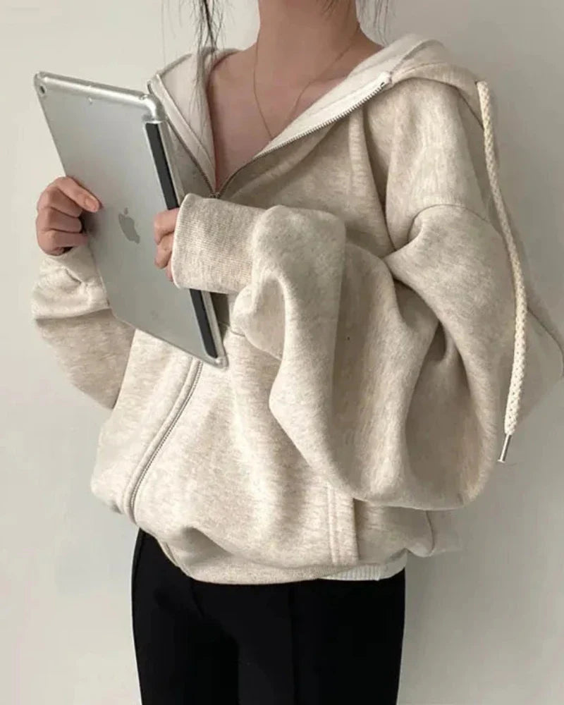 Sweat à capuche oversize zippé