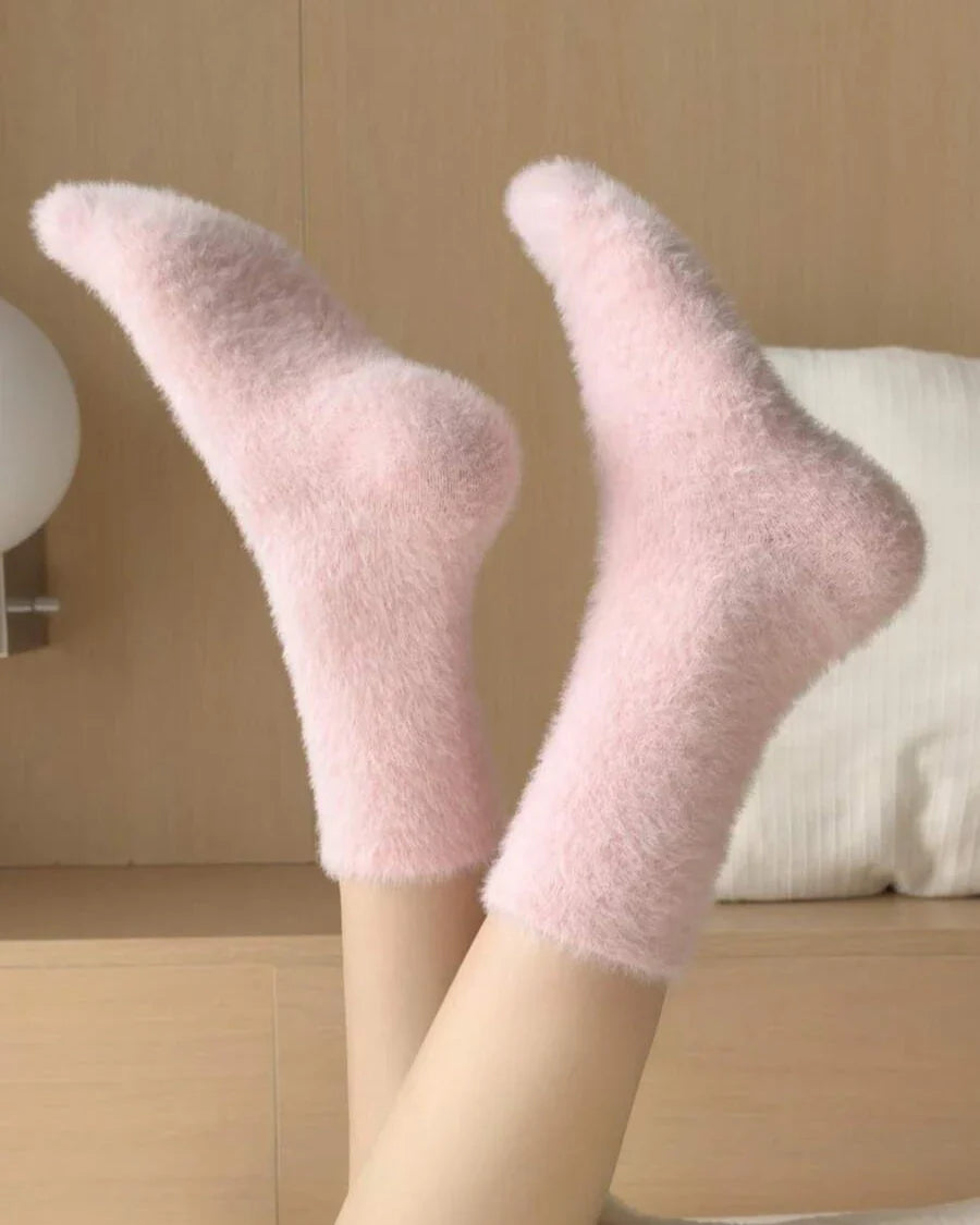 Chaussettes longues en peluche chaudes