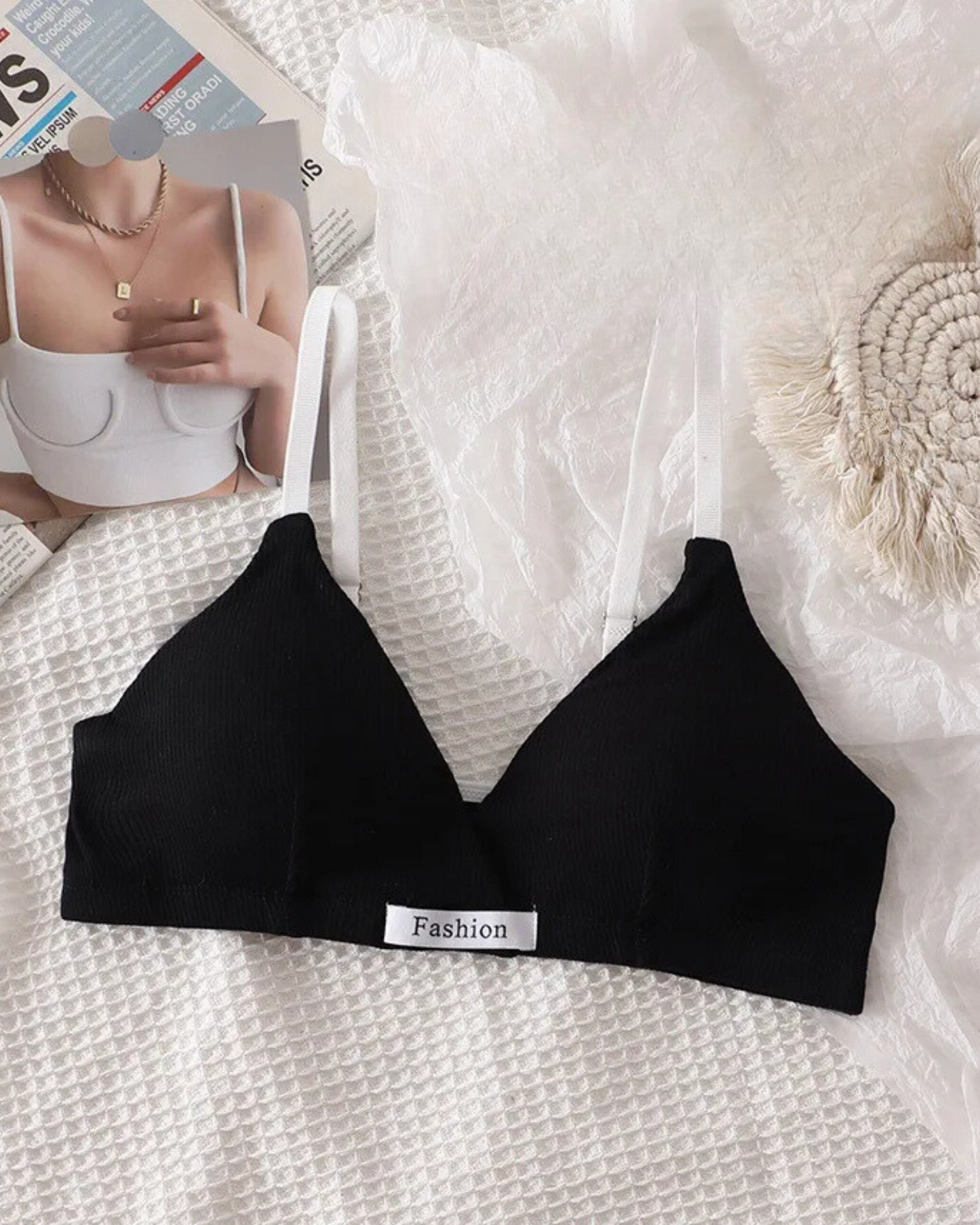 Ensemble de lingerie confortable en tissu côtelé
