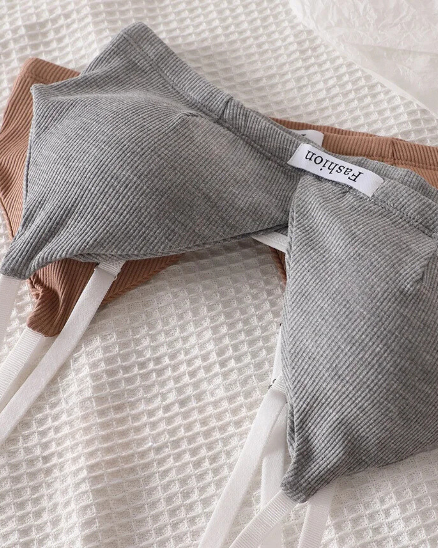 Ensemble de lingerie confortable en tissu côtelé