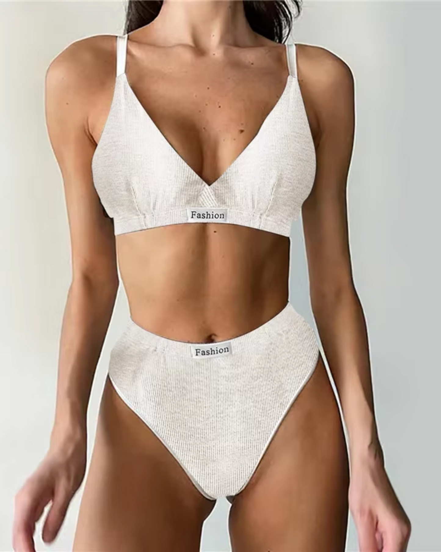 Ensemble de lingerie confortable en tissu côtelé