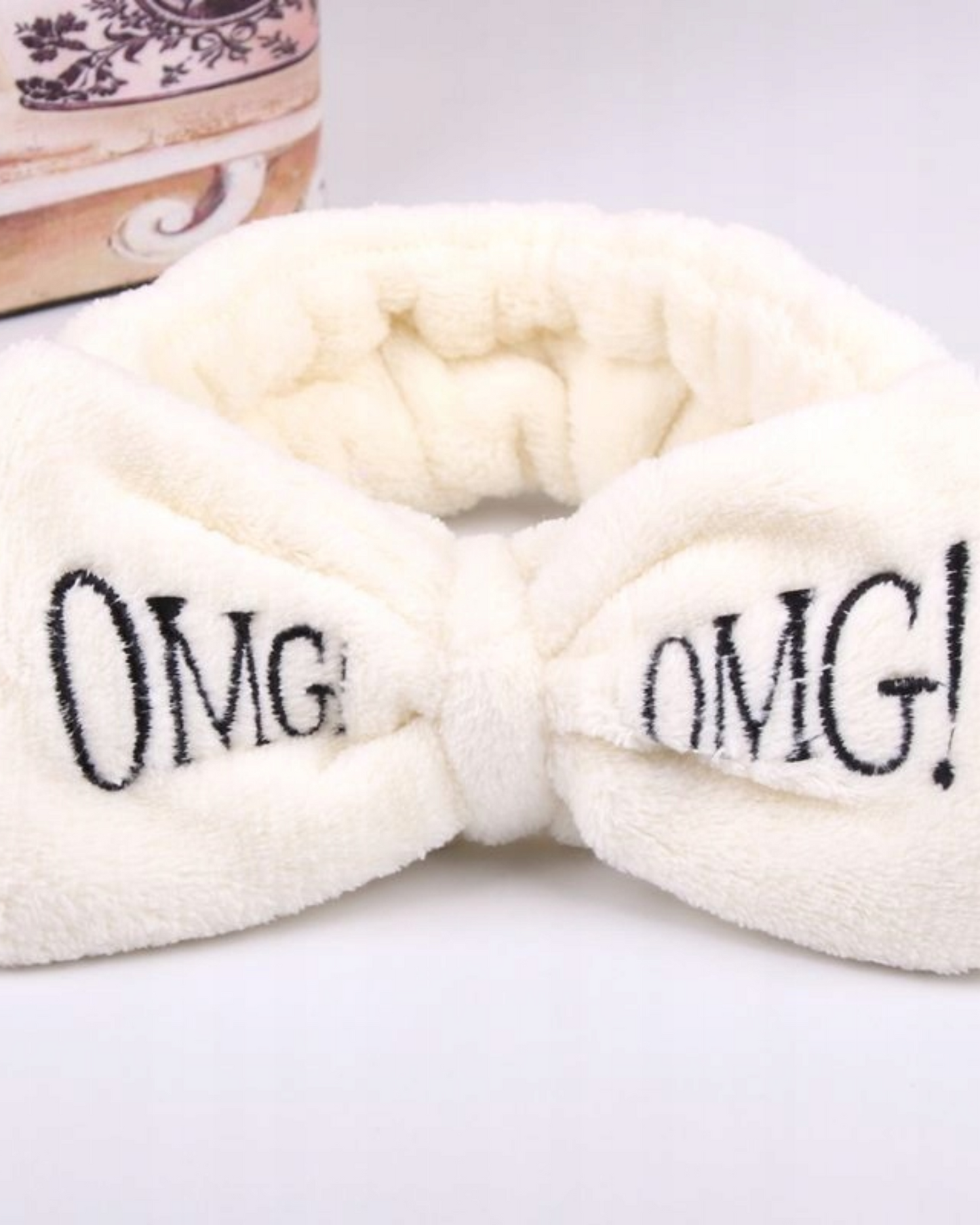 Bandeau en peluche avec nœud OMG
