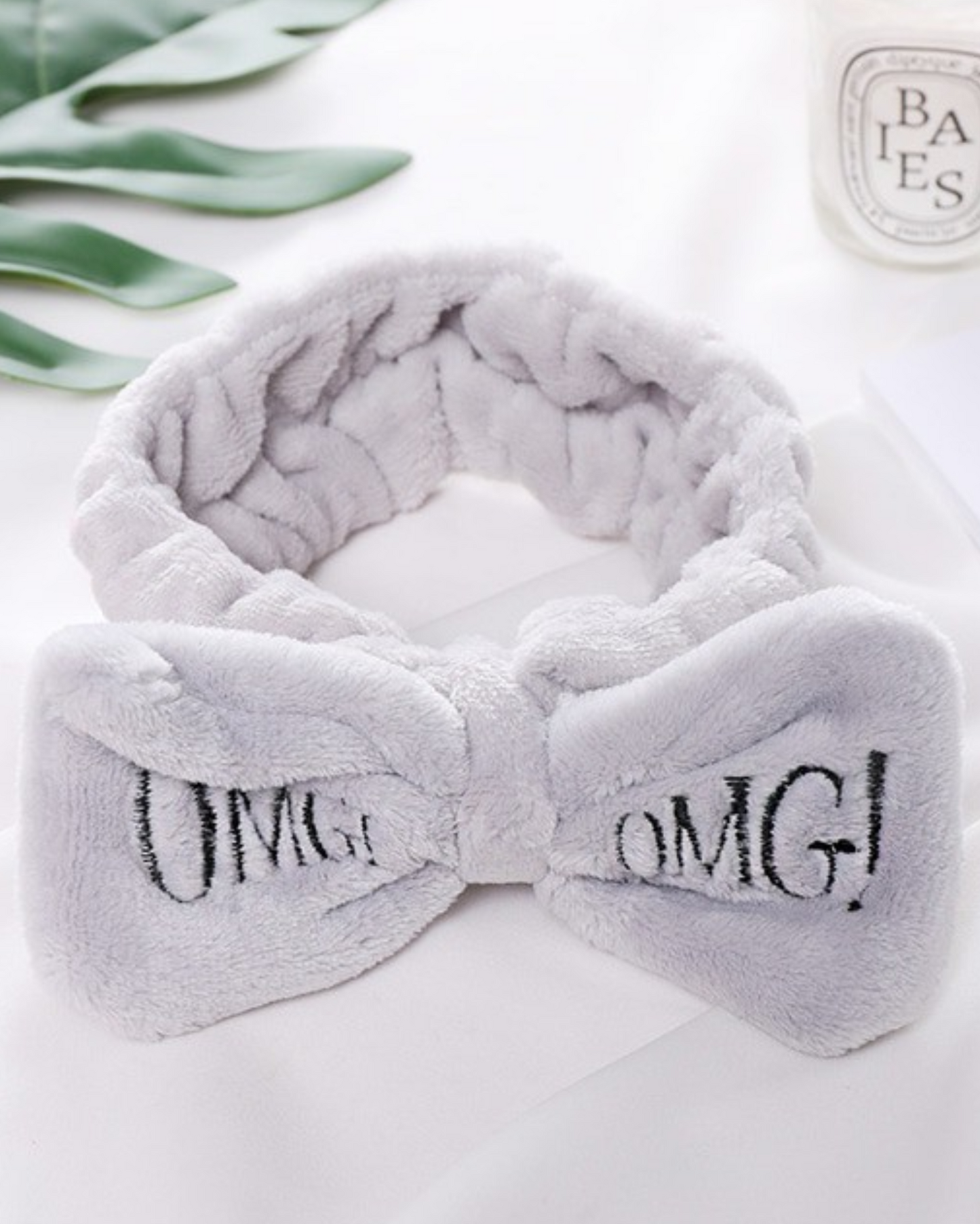 Bandeau en peluche avec nœud OMG