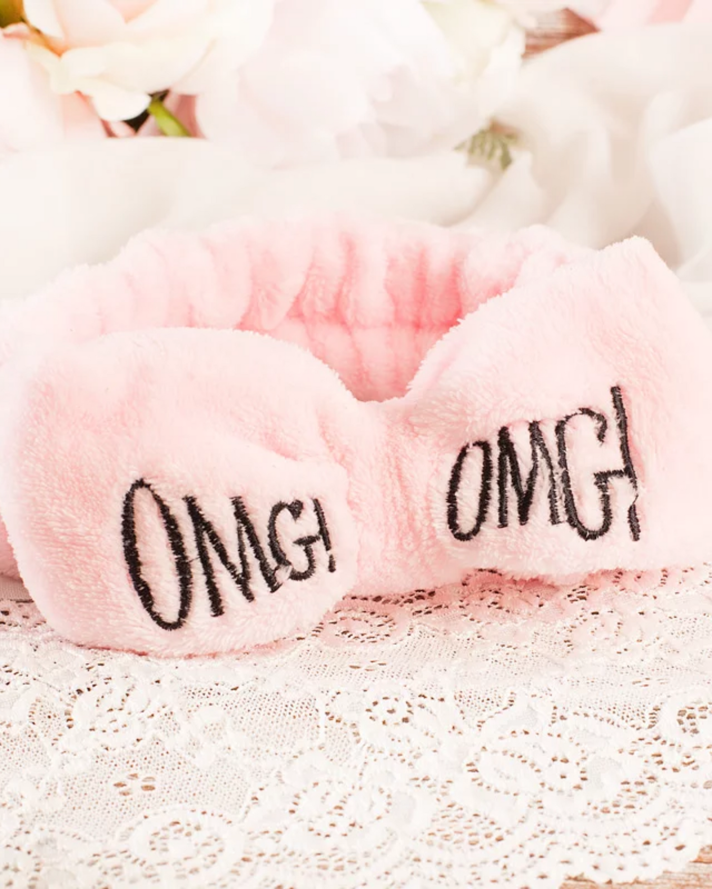 Bandeau en peluche avec nœud OMG