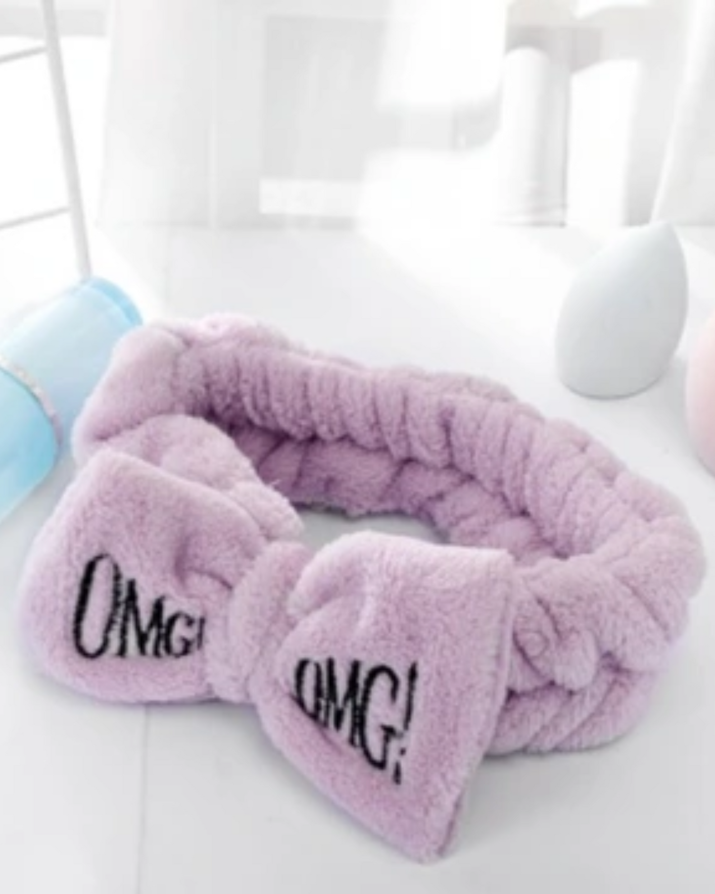 Bandeau en peluche avec nœud OMG