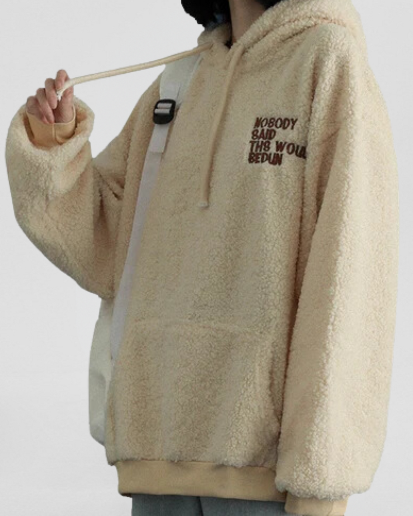Sweat à capuche oversize en peluche