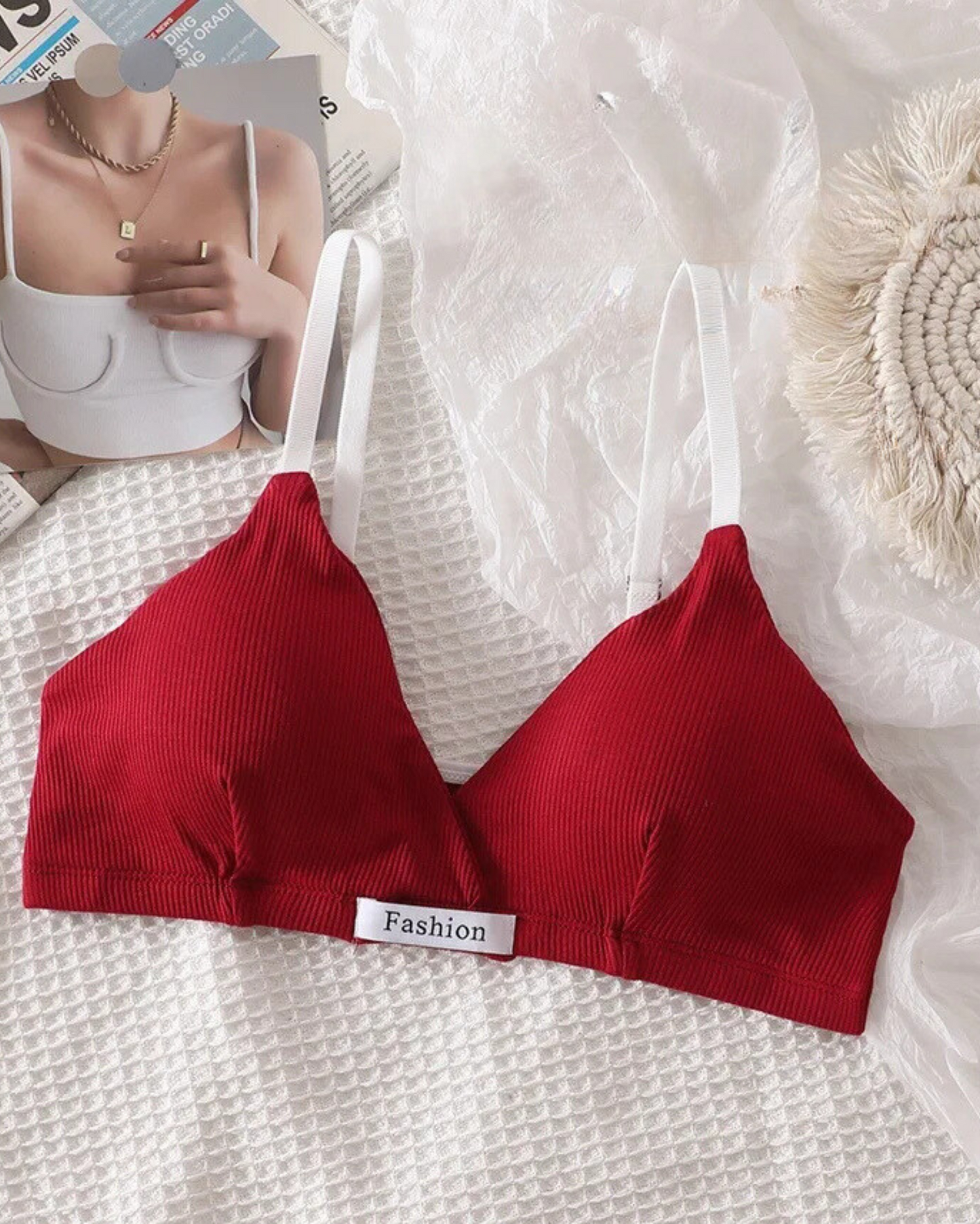 Ensemble de lingerie confortable en tissu côtelé