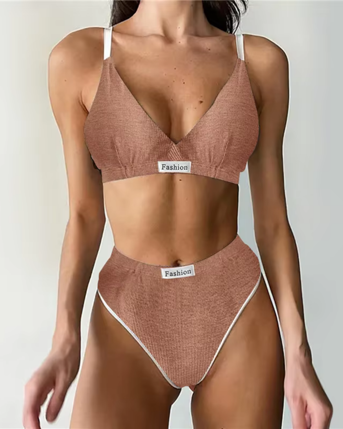 Ensemble de lingerie confortable en tissu côtelé