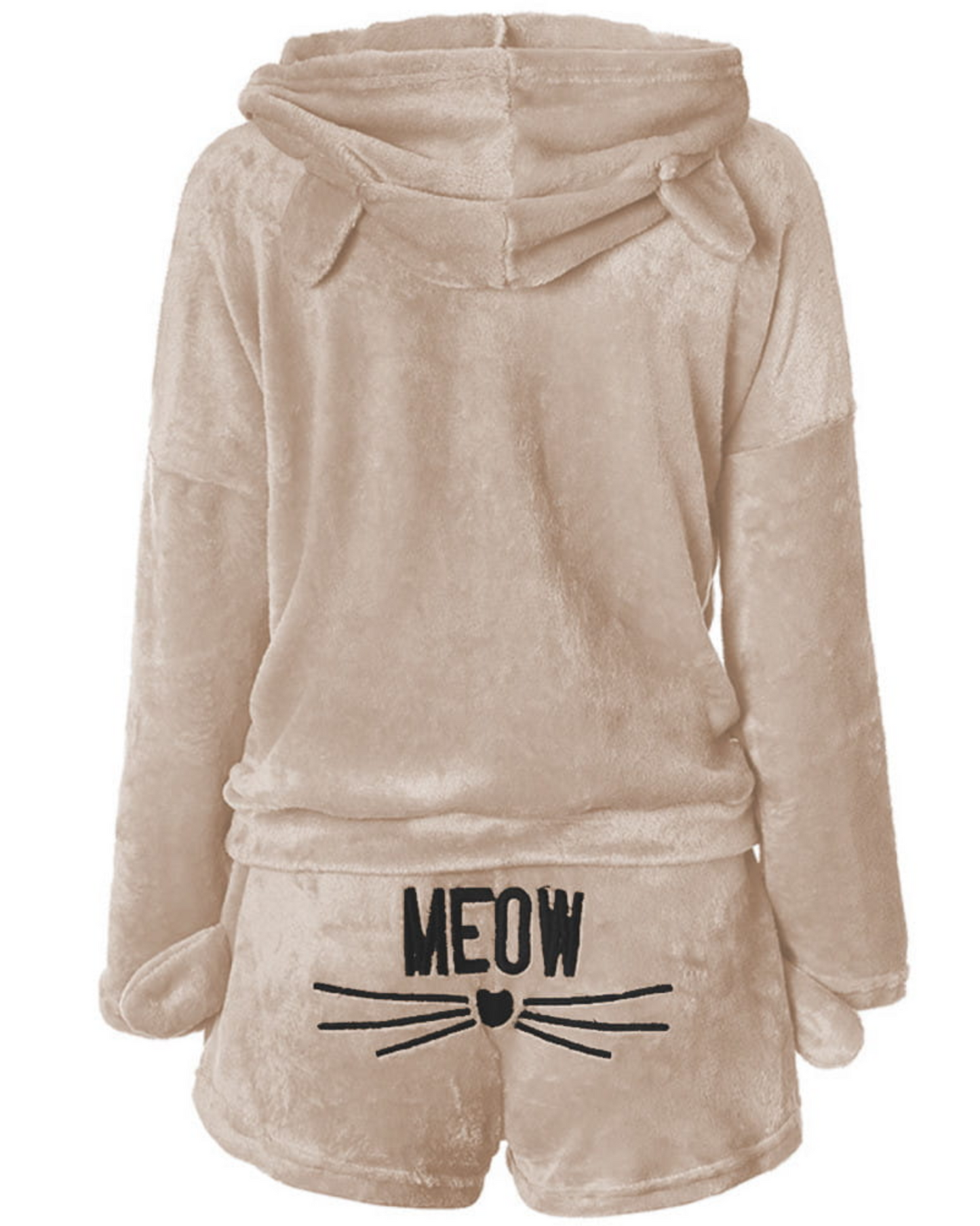 Ensemble de vêtements d'intérieur pelucheux avec motif de chat.