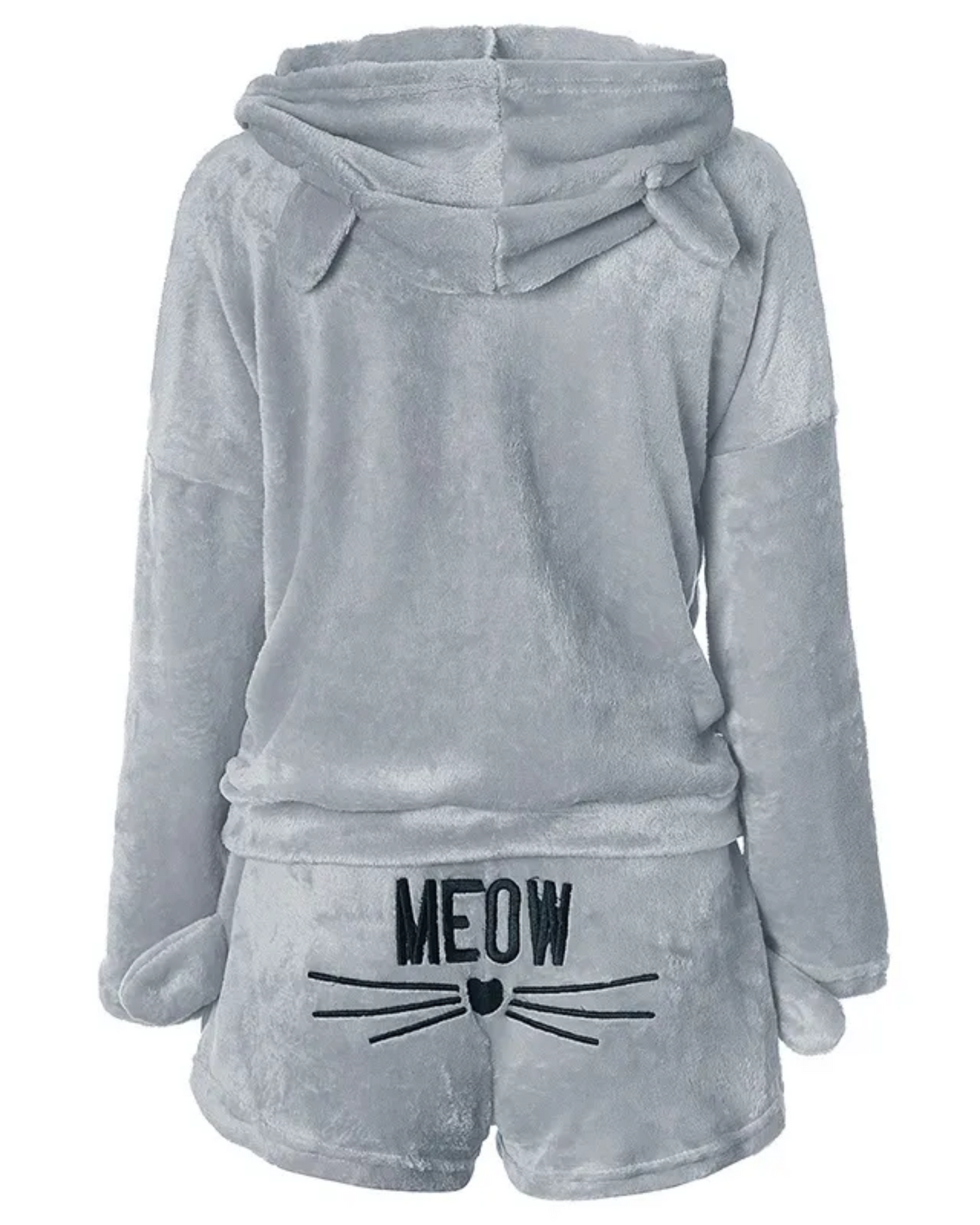 Ensemble de vêtements d'intérieur pelucheux avec motif de chat.