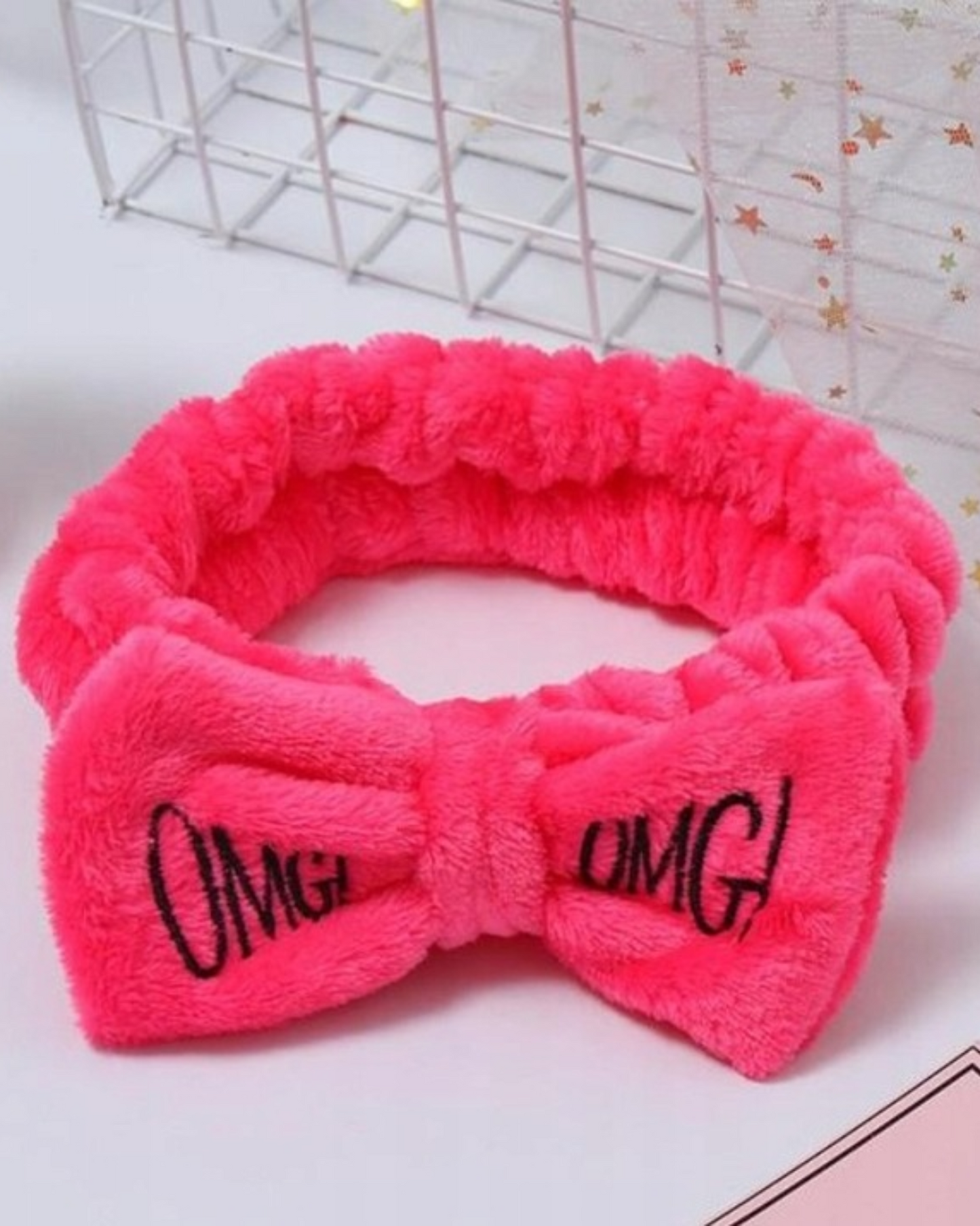Bandeau en peluche avec nœud OMG