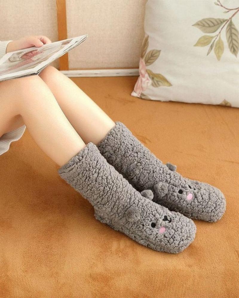 Chaussettes en peluche ours
