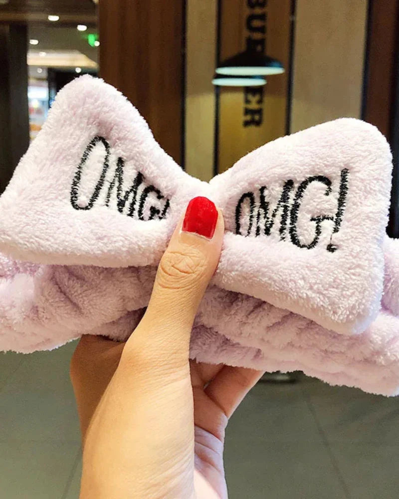Bandeau en peluche avec nœud OMG