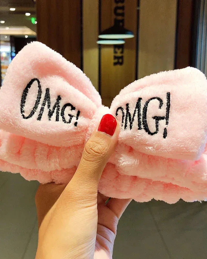 Bandeau en peluche avec nœud OMG