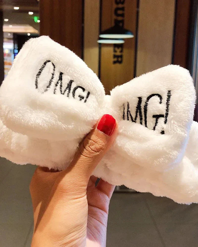 Bandeau en peluche avec nœud OMG