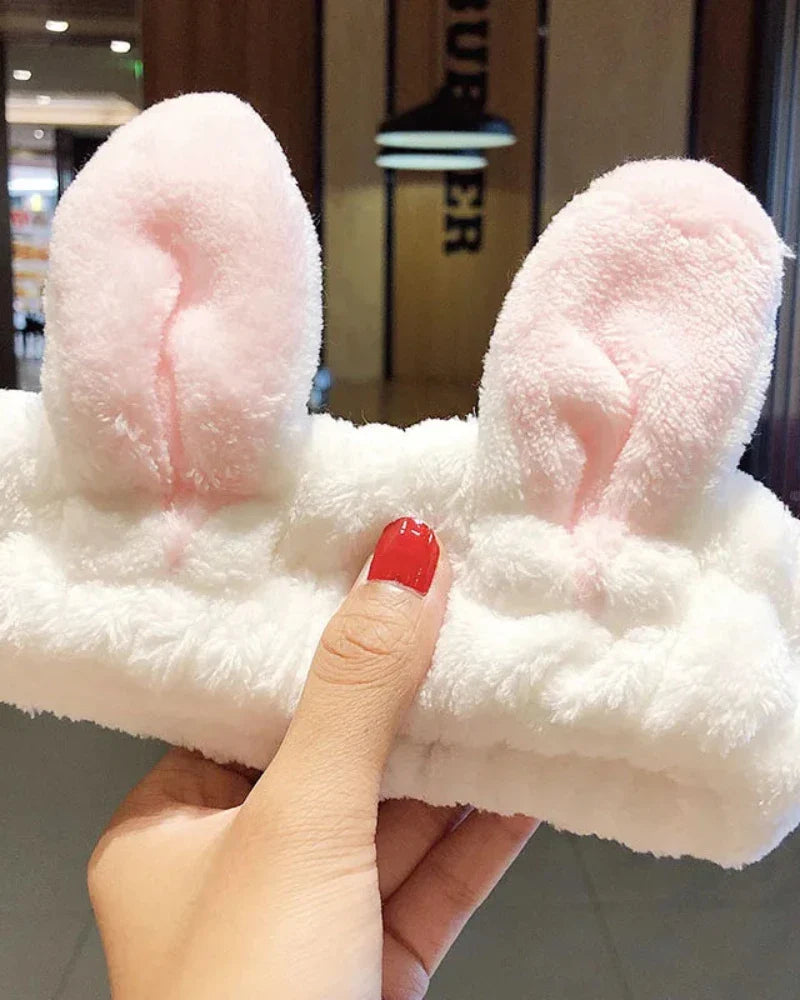 Bandeau en peluche avec oreilles de lapin
