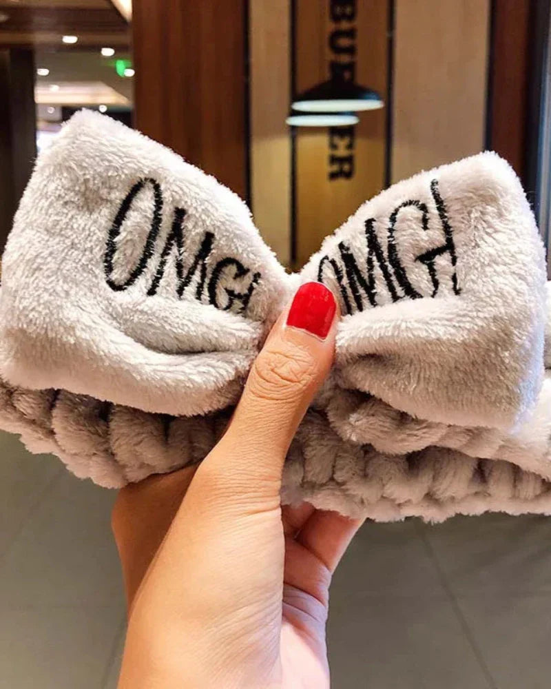 Bandeau en peluche avec nœud OMG