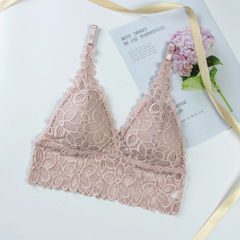 Ensemble Lingerie Sans Armatures en Dentelle Ultra-Fin