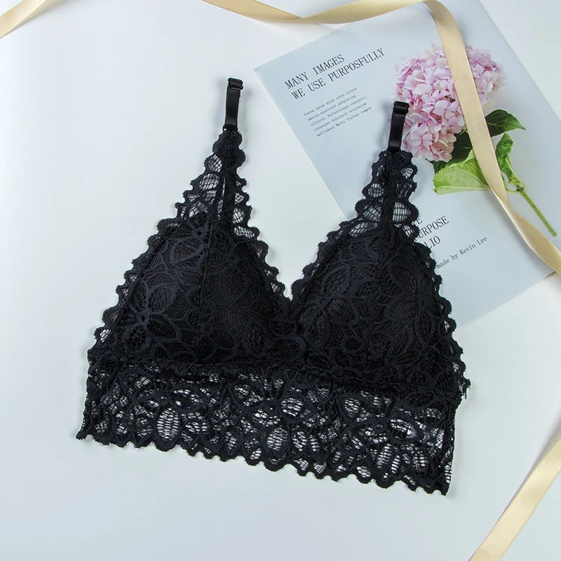 Ensemble Lingerie Sans Armatures en Dentelle Ultra-Fin