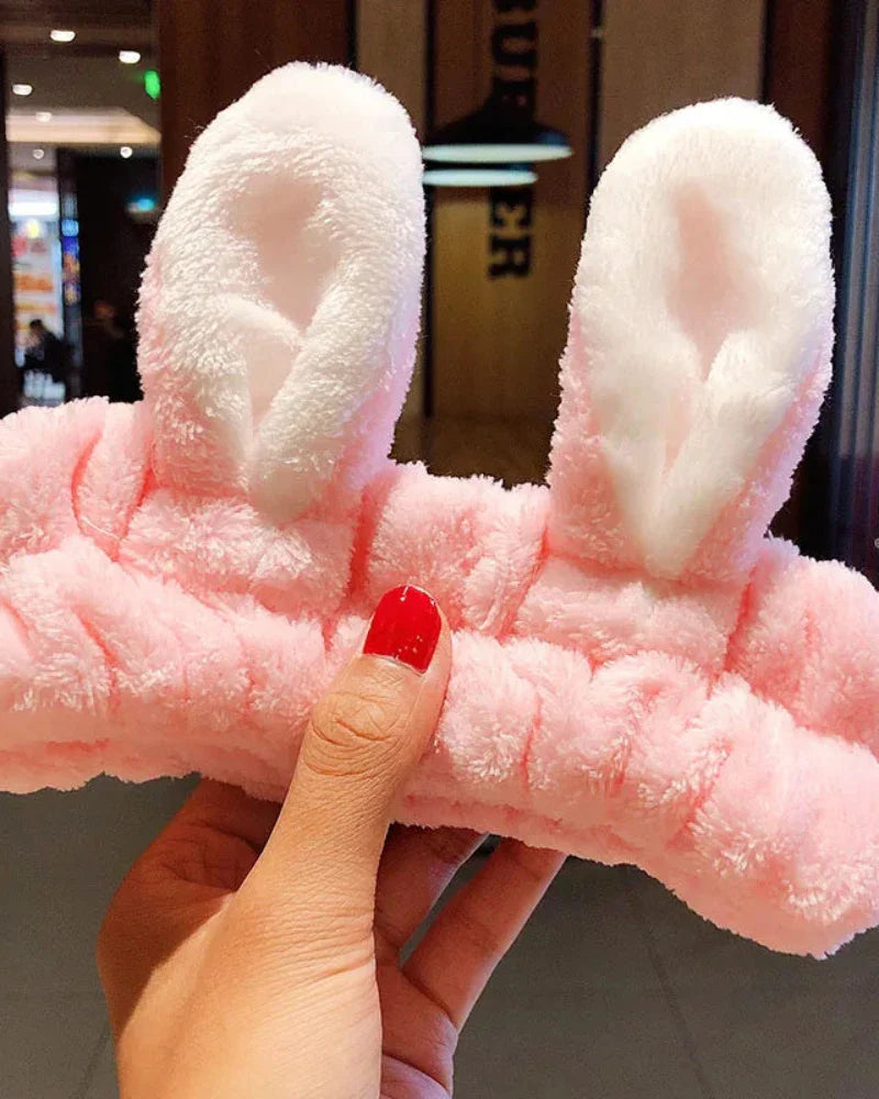 Bandeau en peluche avec oreilles de lapin