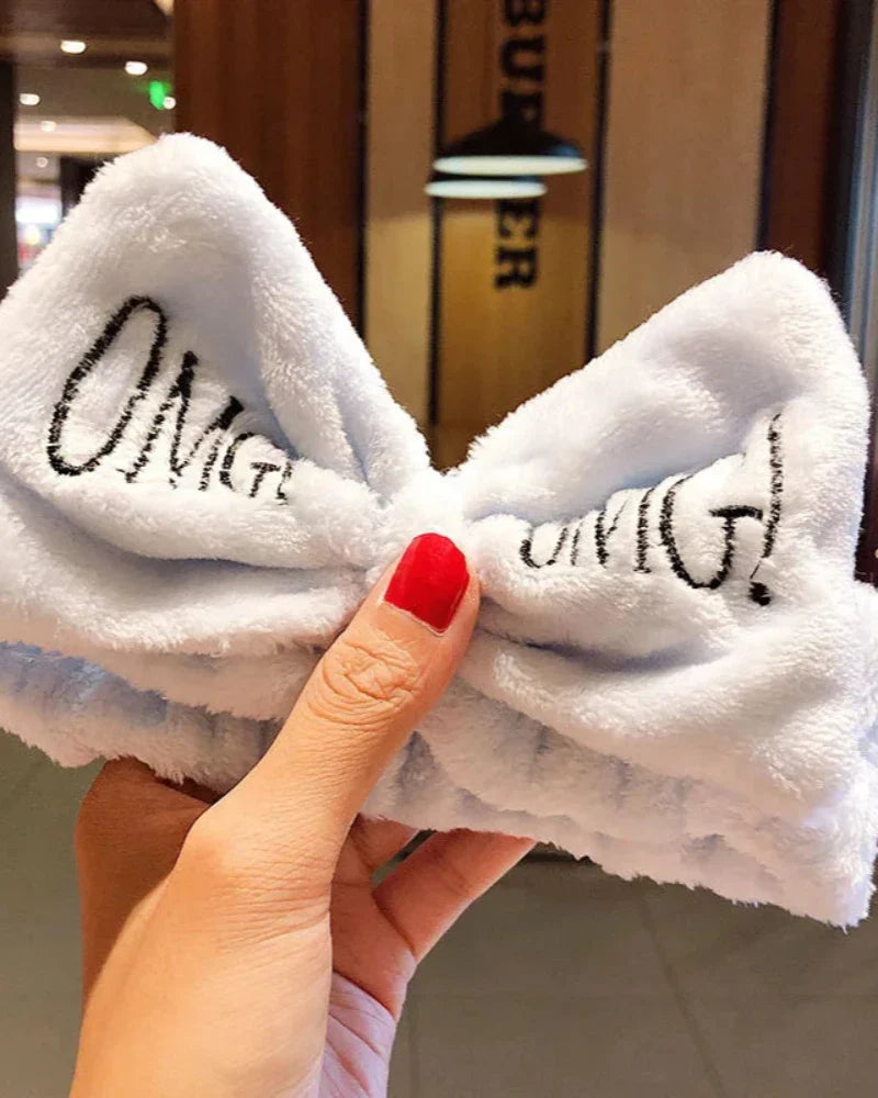 Bandeau en peluche avec nœud OMG