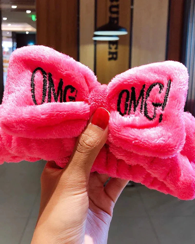 Bandeau en peluche avec nœud OMG