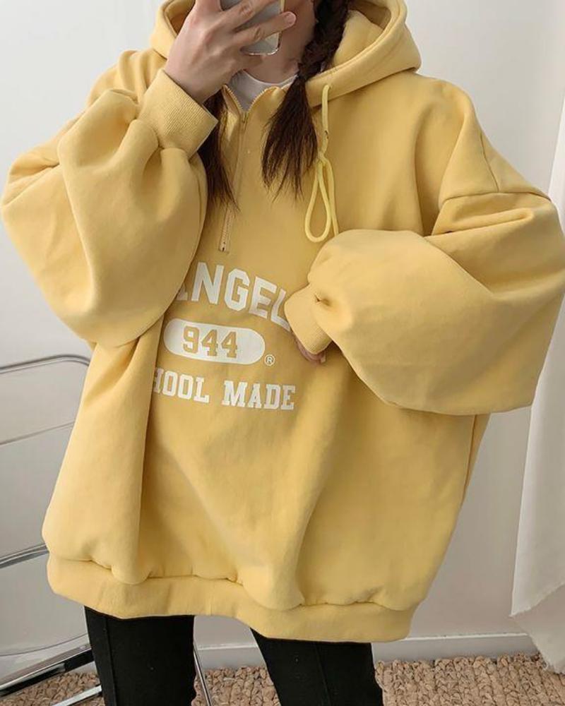 Sweat oversize décontracté avec inscription Los Angeles