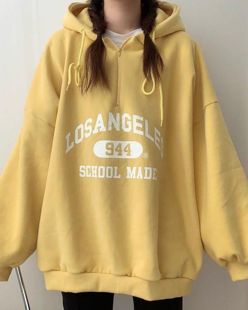 Sweat oversize décontracté avec inscription Los Angeles