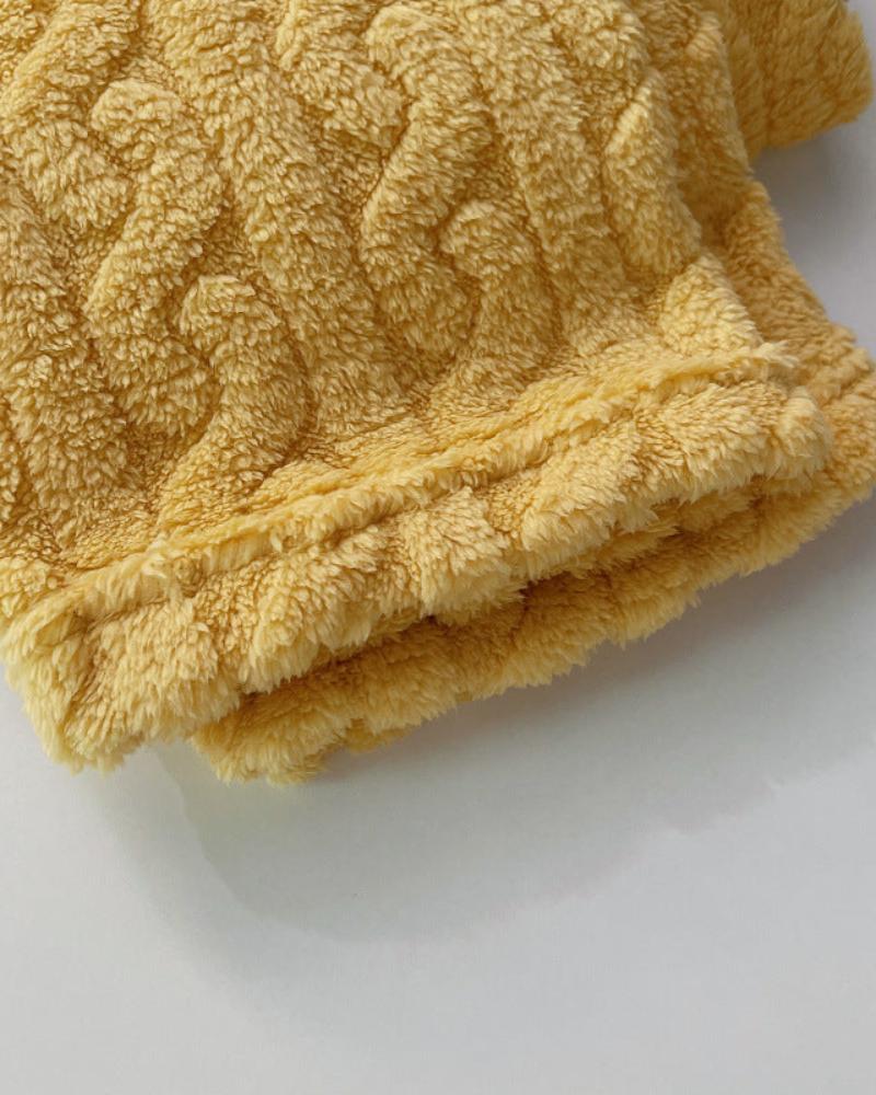 Pantalons doux et pelucheux à jambes longues