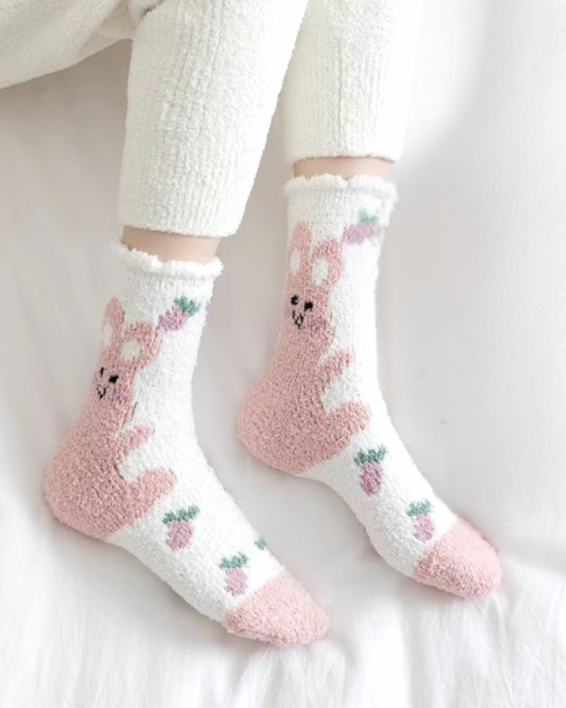 Chaussettes longues chaudes et pelucheuses
