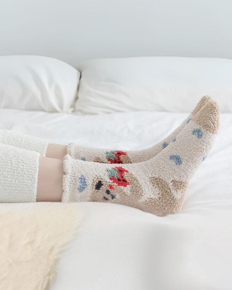 Chaussettes longues chaudes et pelucheuses