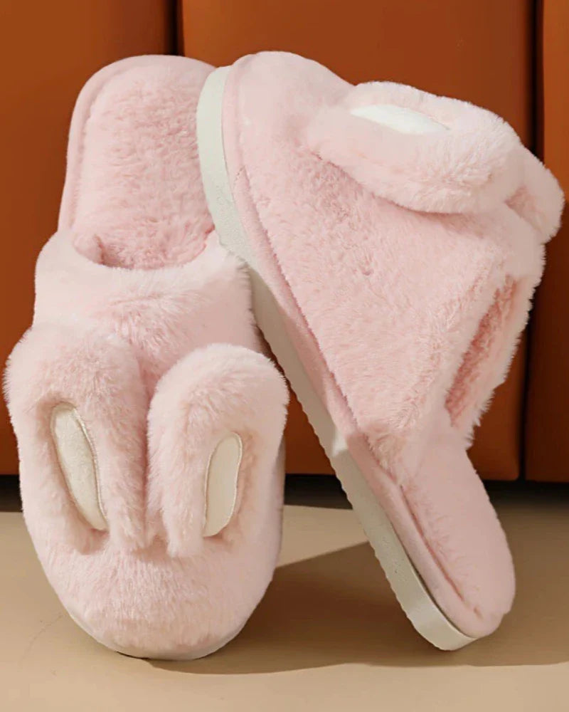 Chaussons moelleux avec oreilles