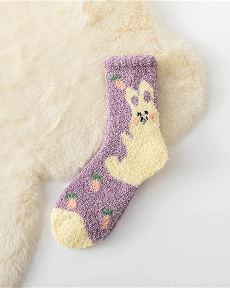 Chaussettes longues chaudes et pelucheuses