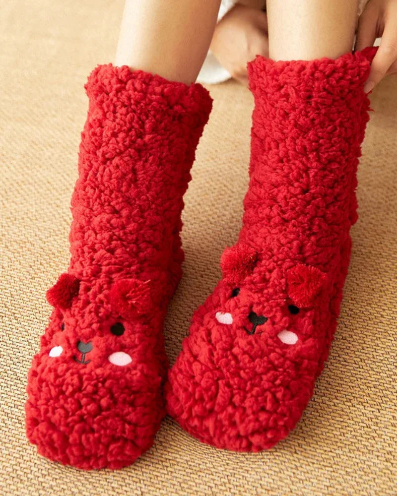 Chaussettes en peluche ours