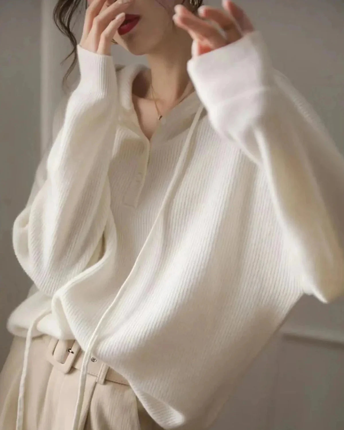 Sweat à capuche en tricot doux