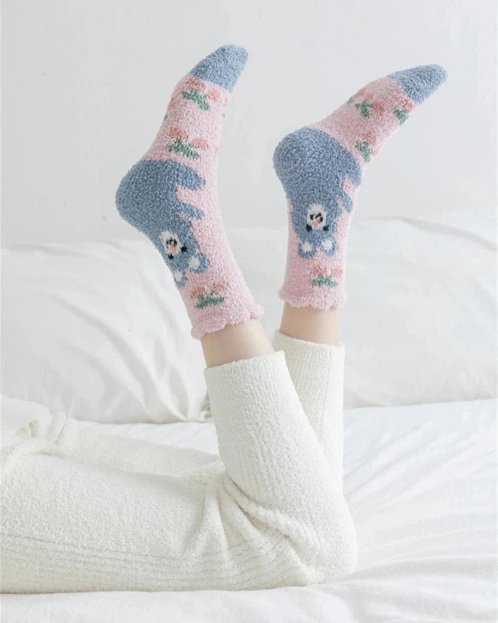 Chaussettes longues chaudes et pelucheuses