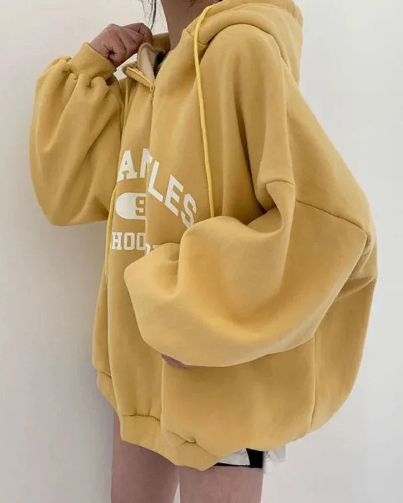 Sweat oversize décontracté avec inscription Los Angeles