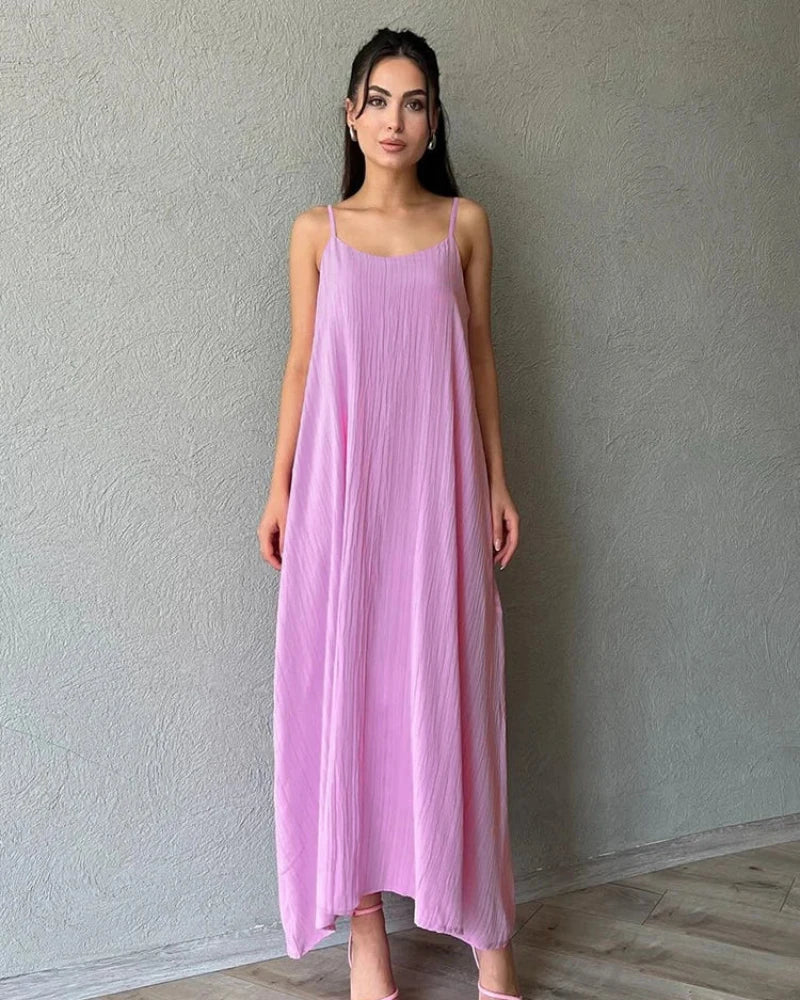 Chemise de nuit longue et loose à bretelles
