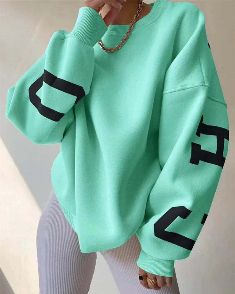 Sweat-shirt oversize à col rond