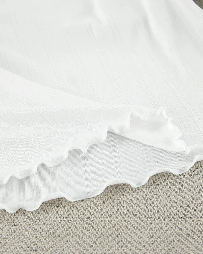 Chemise de nuit légère en dentelle à manches longues