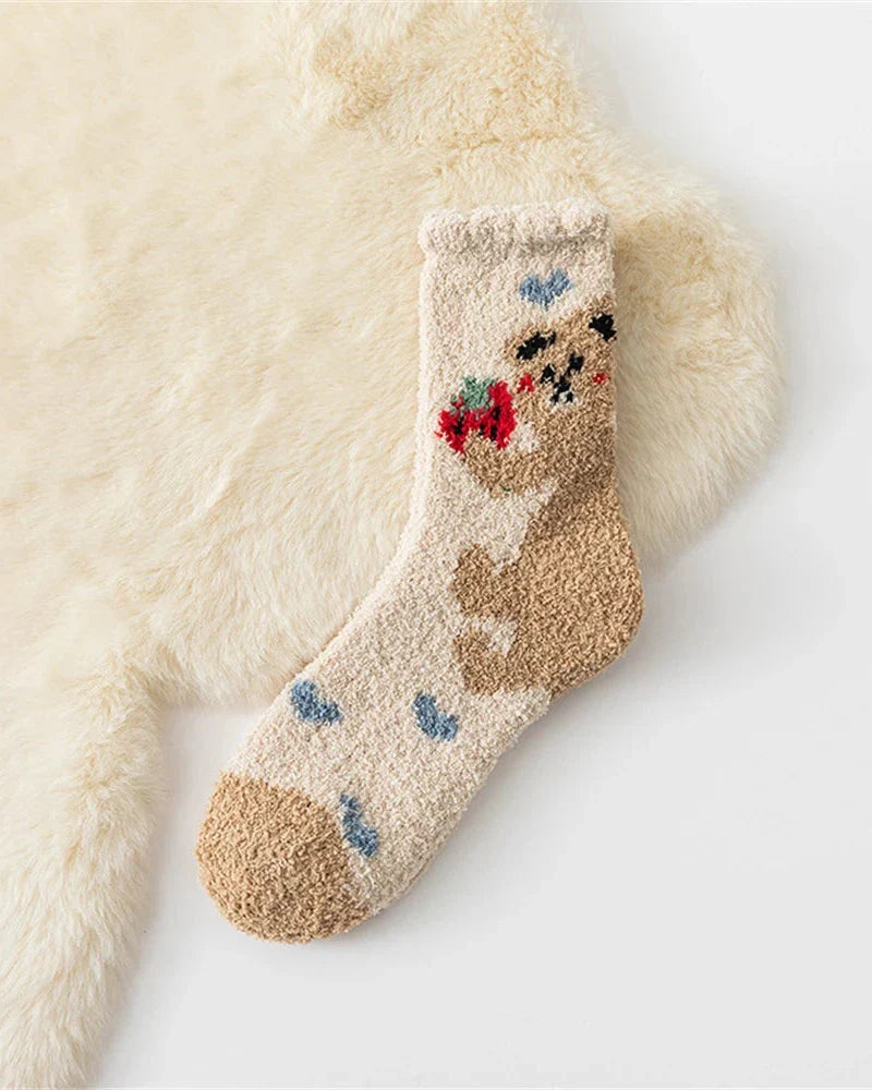 Chaussettes longues chaudes et pelucheuses