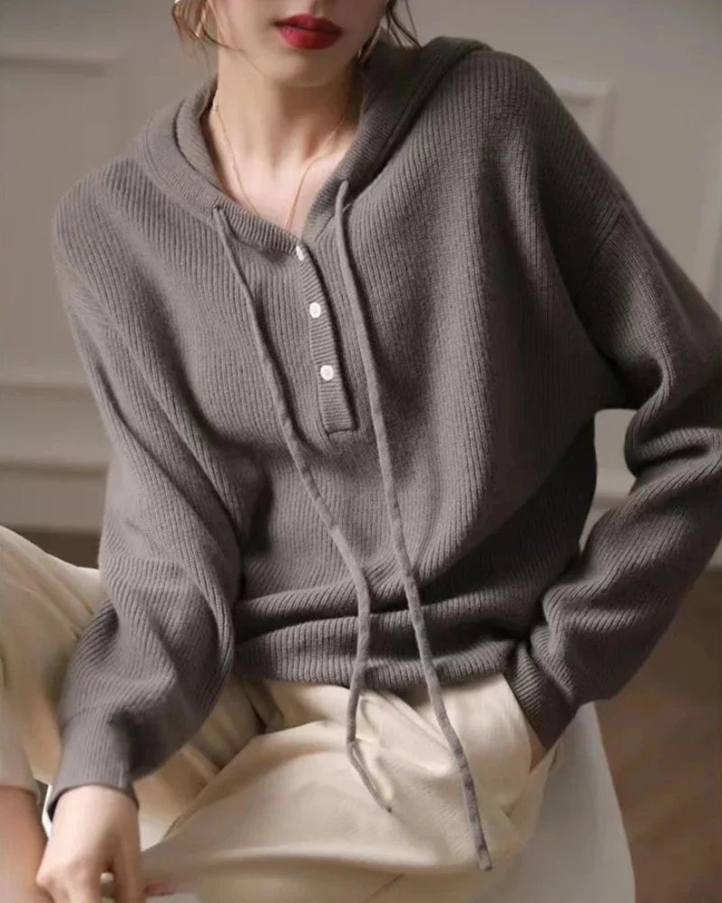 Sweat à capuche en tricot doux