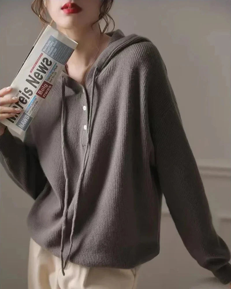 Sweat à capuche en tricot doux