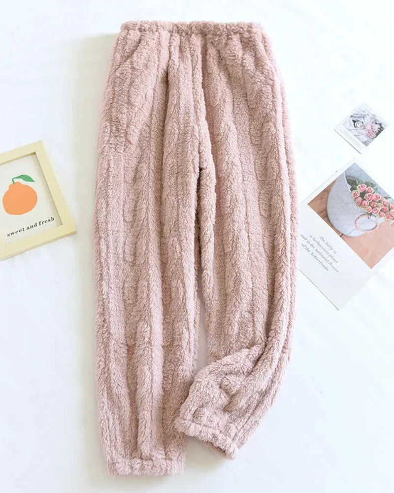 Pantalons doux et pelucheux à jambes longues
