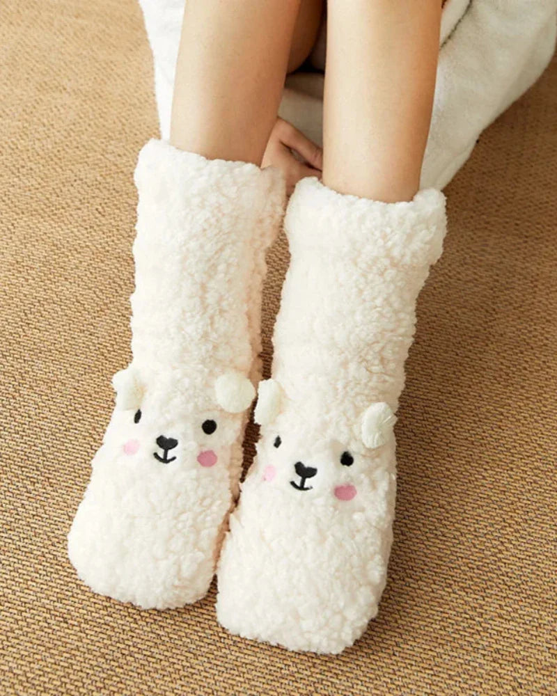 Chaussettes en peluche ours