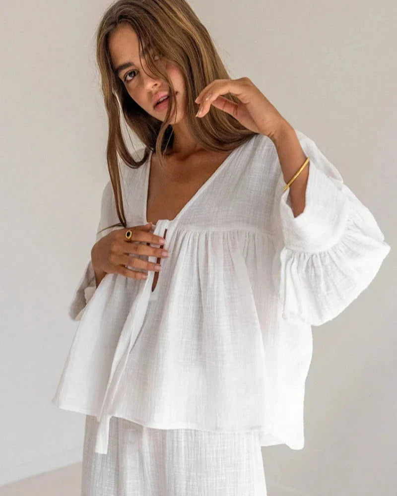 Ensemble long en mousseline pour la maison