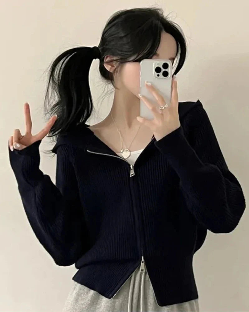 Sweat à capuche zippé en ribbed
