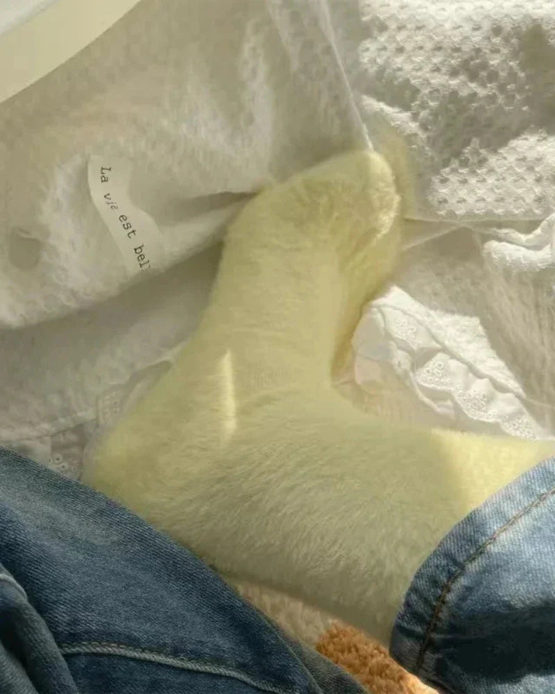 Chaussettes longues en peluche chaudes