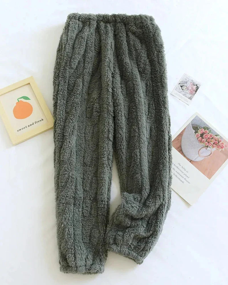 Pantalons doux et pelucheux à jambes longues