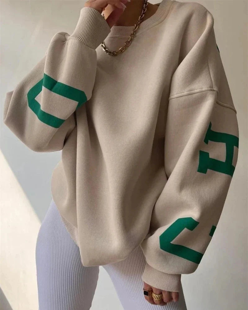 Sweat-shirt oversize à col rond